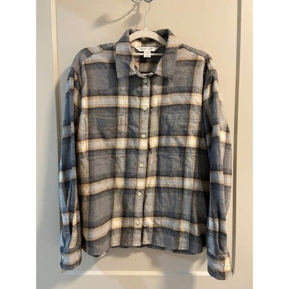 Old Navy Boyfriend Plaid Shirt, M - Picture 3 of 4